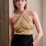 BLUSA HALTER DORADA BANANA REPUBLIC