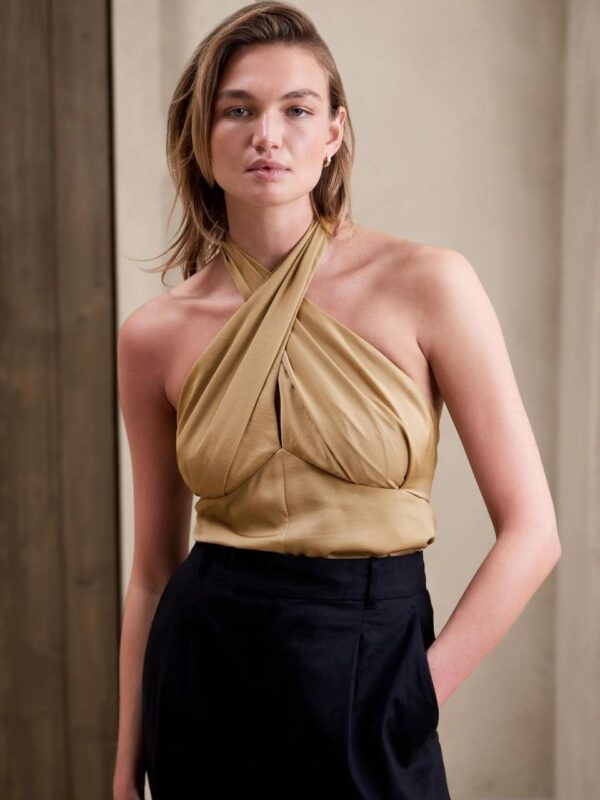 BLUSA HALTER DORADA BANANA REPUBLIC